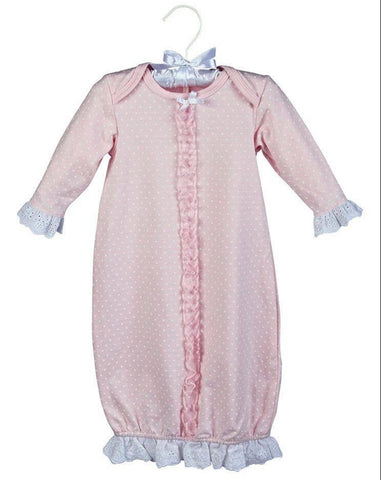 Pink PolkaDot Baby Gown