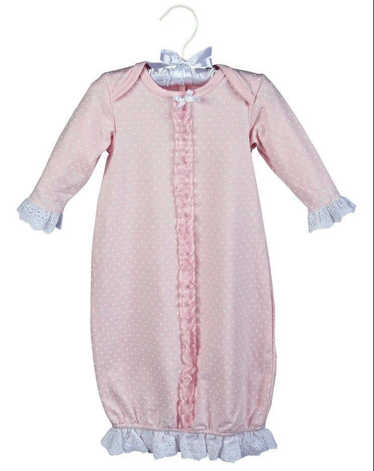 Pink PolkaDot Baby Gown